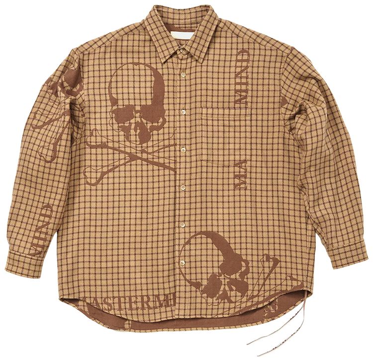 Mastermind World Plaid Flannel Shirt Brown