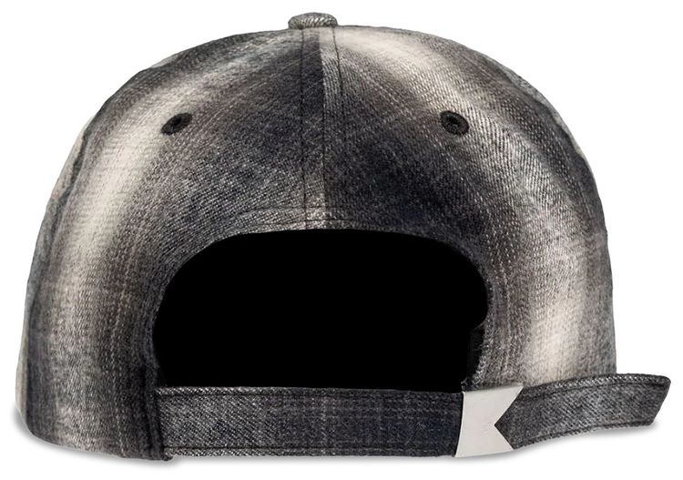 Rhude Logo Flannel 6 Panel Hat BlackGrey