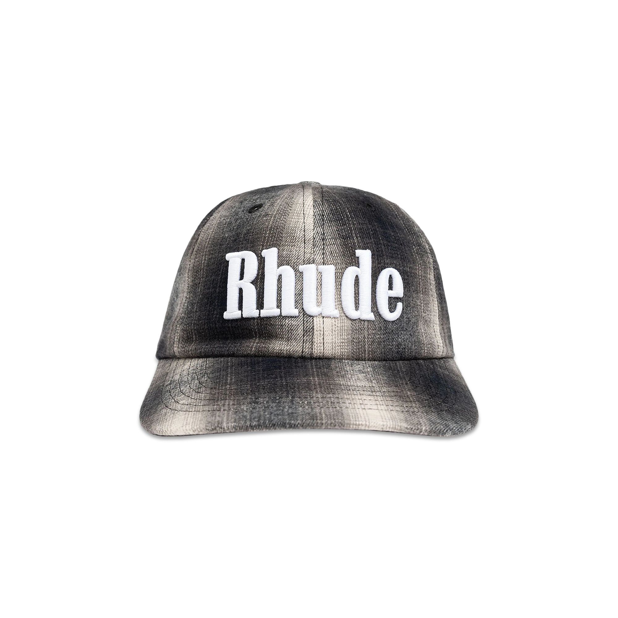 Rhude Logo Flannel 6-Panel Hat 'Black/Grey'