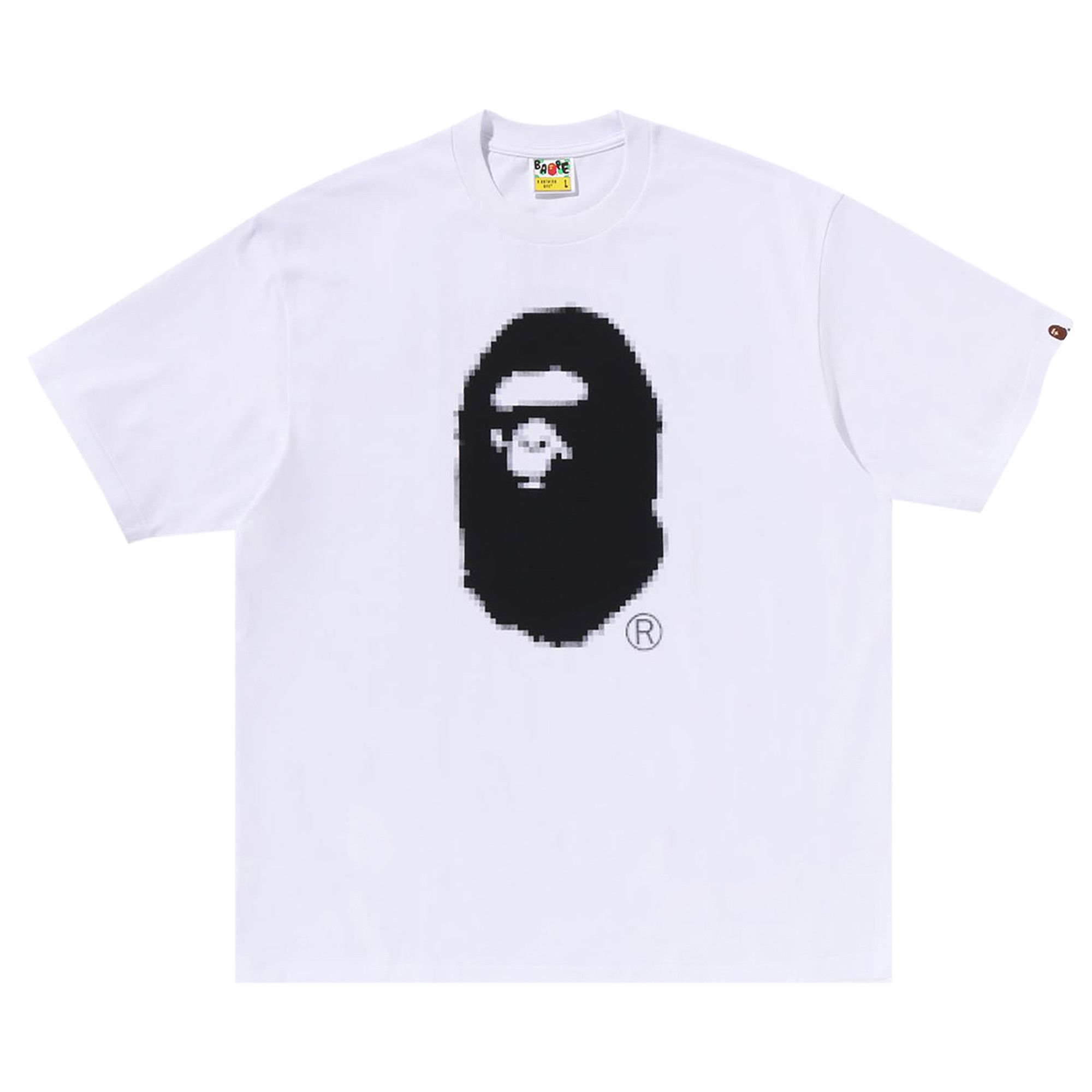 Buy BAPE Pixel Ape Head Relaxed Fit Tee 'White' - 1K80 110 348
