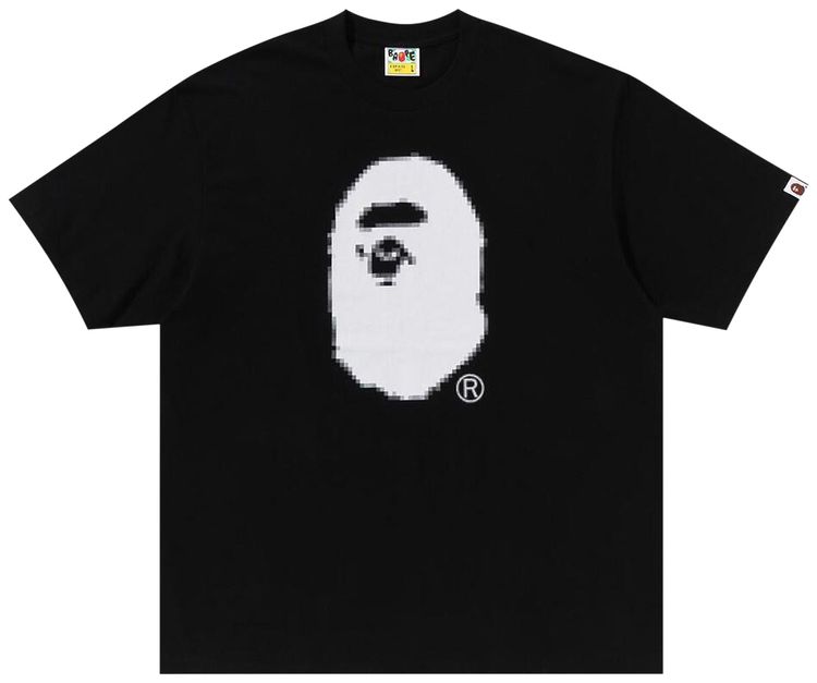 BAPE Pixel Ape Head Relaxed Fit Tee Black