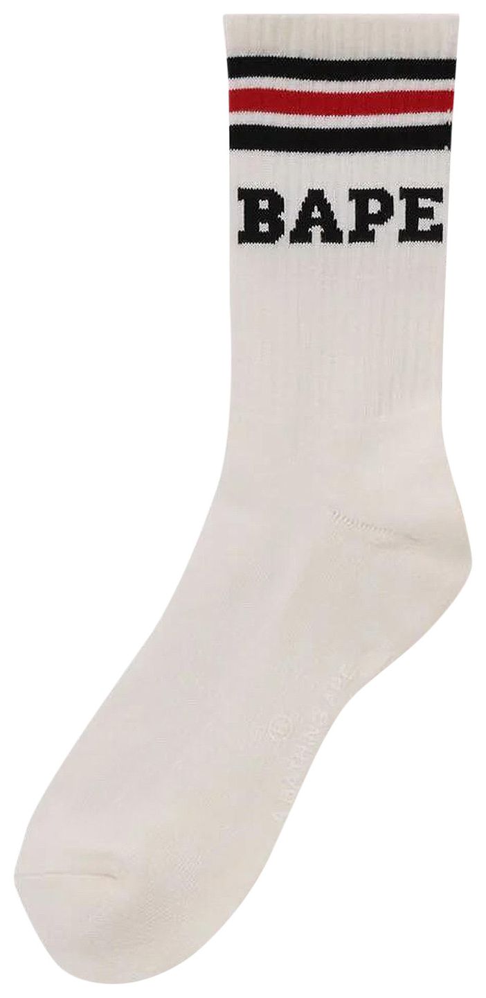 BAPE Stripe Socks BlackRed
