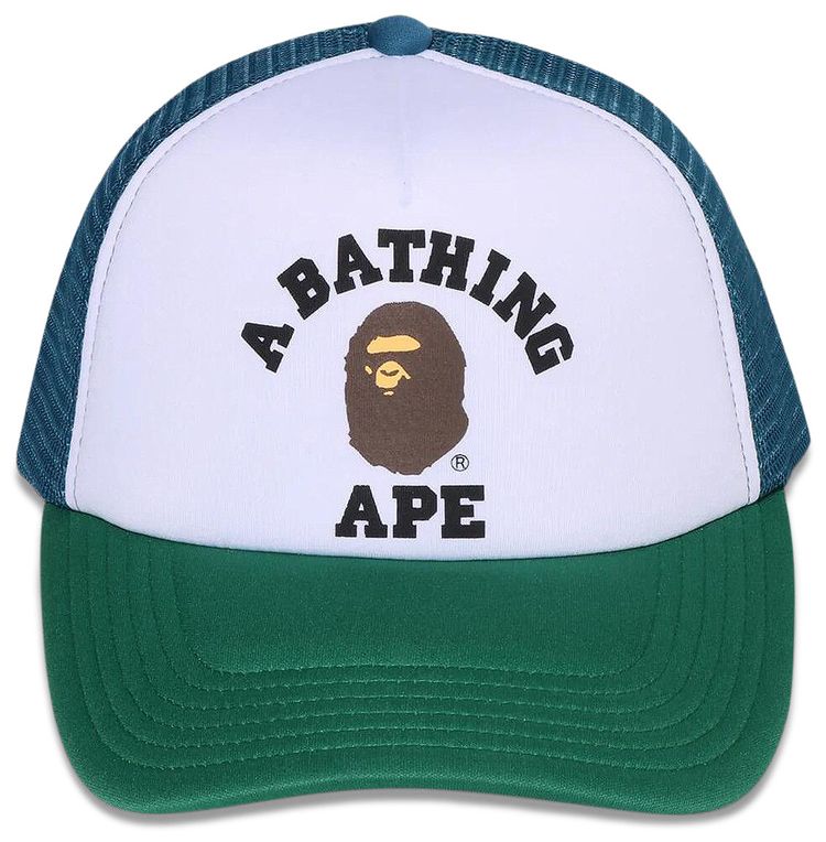 BAPE College Mesh Cap Blue