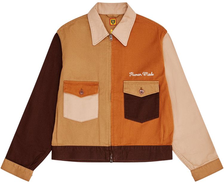 Human Made Zip Up Work Jacket Brown