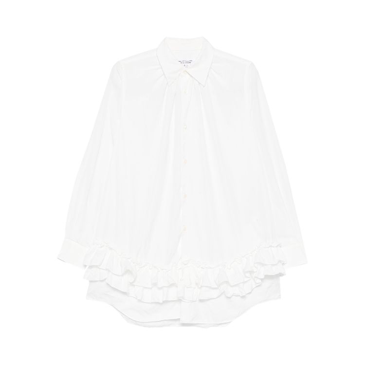 Comme des Garcons Pleated Ruffles Blouse White