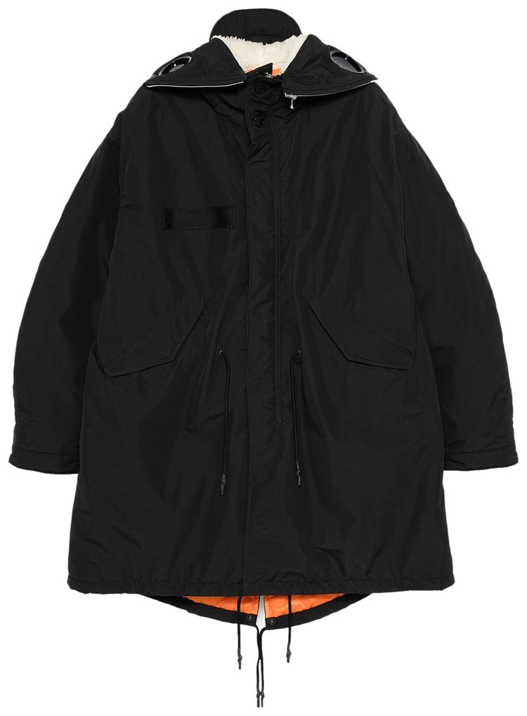 Junya Watanabe Nylon Triple Layers Laminated Polyester Coat Black