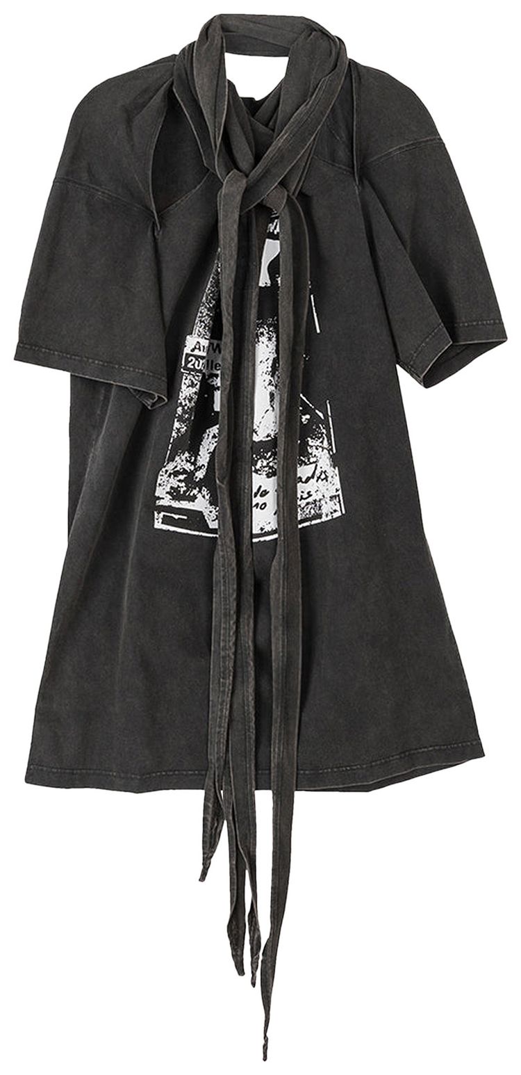 YProject Vintage Rock Band Print Dress Vintage Black