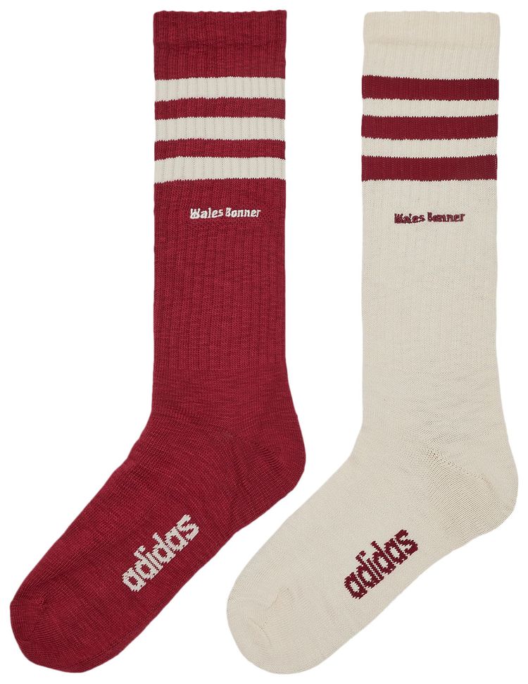 adidas x Wales Bonner 3S Sock Wonder WhiteCollegiate Burgundy