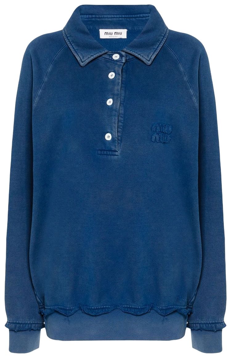 Miu Miu Logo Patch Sweatshirt Blue