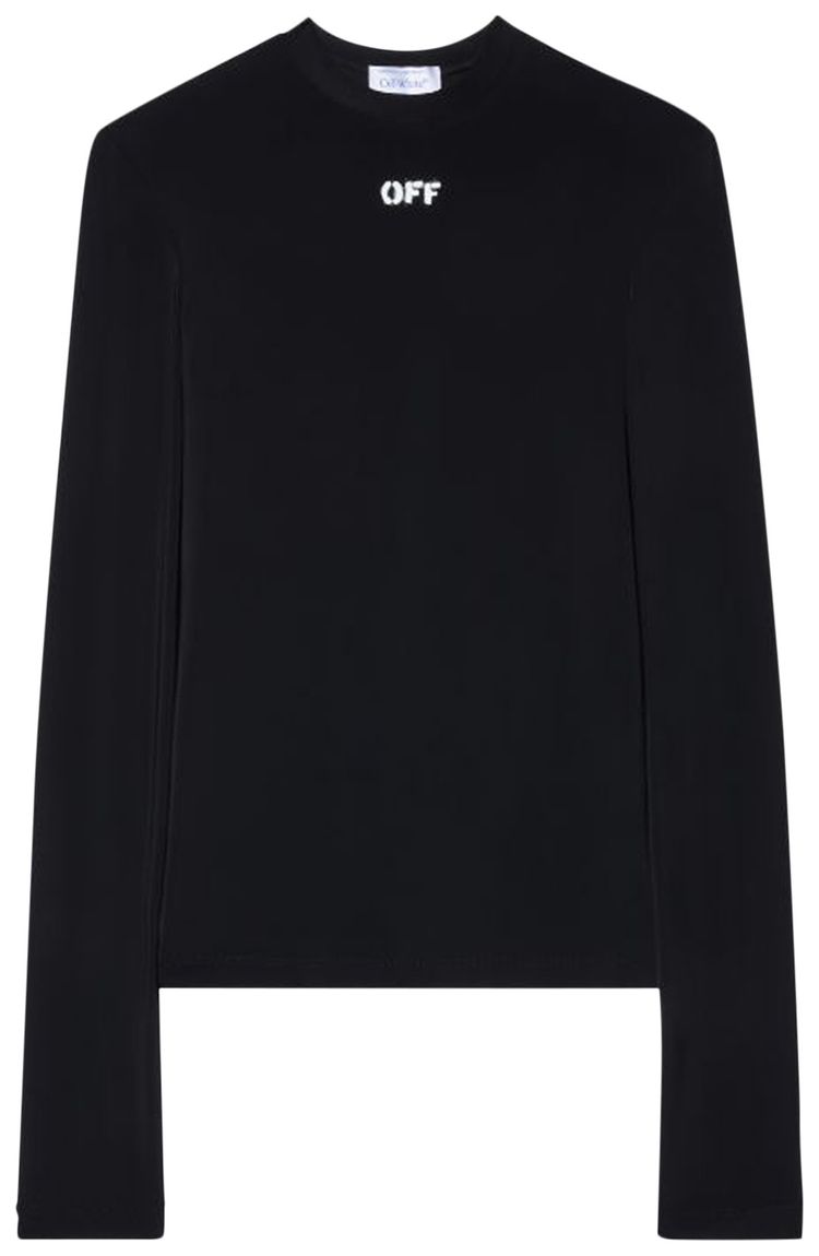Off White Off Stamp Second Skin Long Sleeve Crew T Shirt Black
