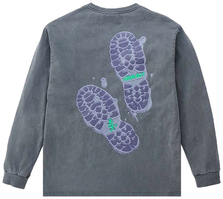 Gramicci Footprints Long Sleeve Tee Grey
