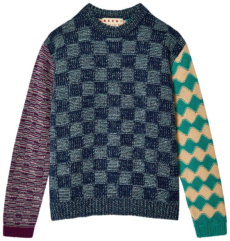 Marni Checkered Knit Sweater Multicolor