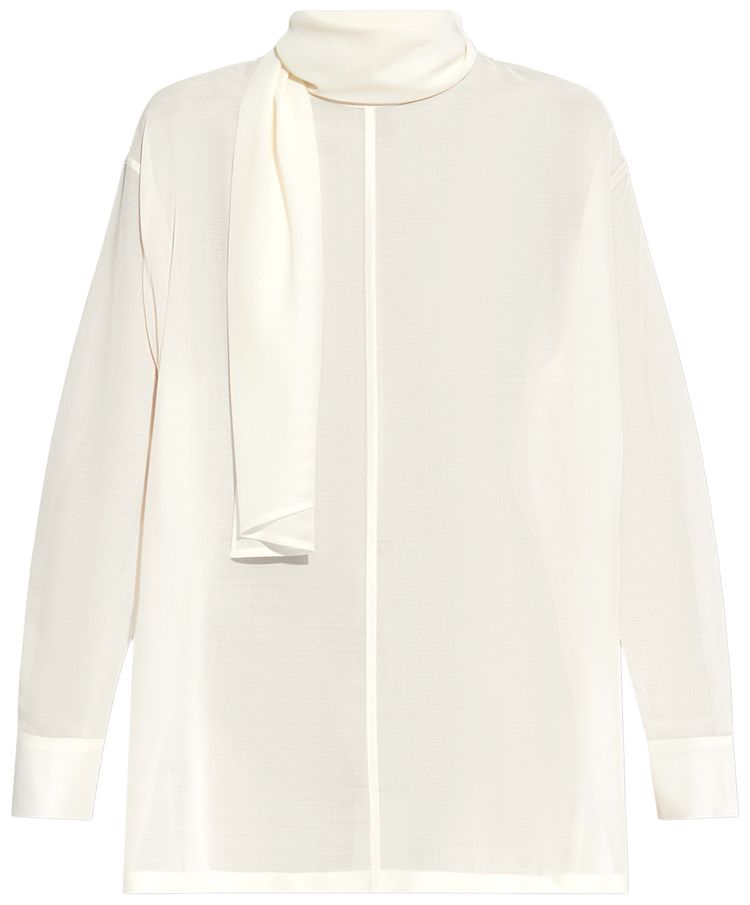 Issey Miyake Sheer Wool Shirt Frost White