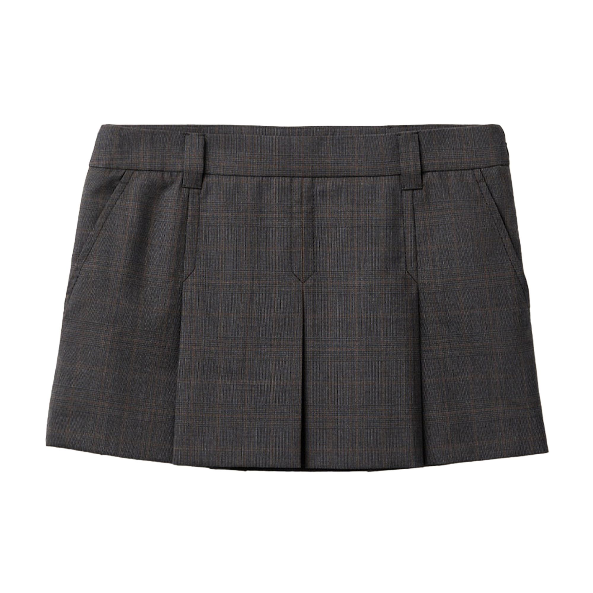スカート MiuMiu SKIRT (MG2235SOOO144C F0480) Buy Miu Miu Tartan Print Mini Skirt 'Slate Grey' - MG2235