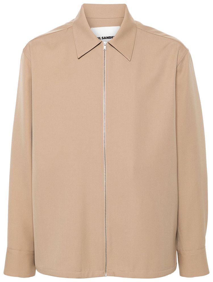 Jil Sander Zip Long Sleeve Shirt Beige