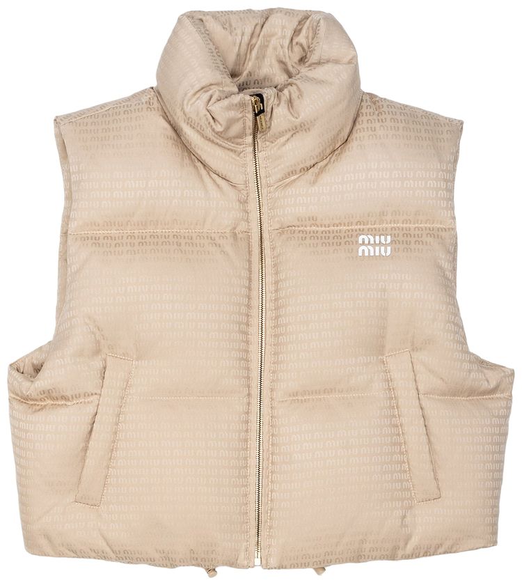 Miu Miu Goose Down Vest Desert Beige