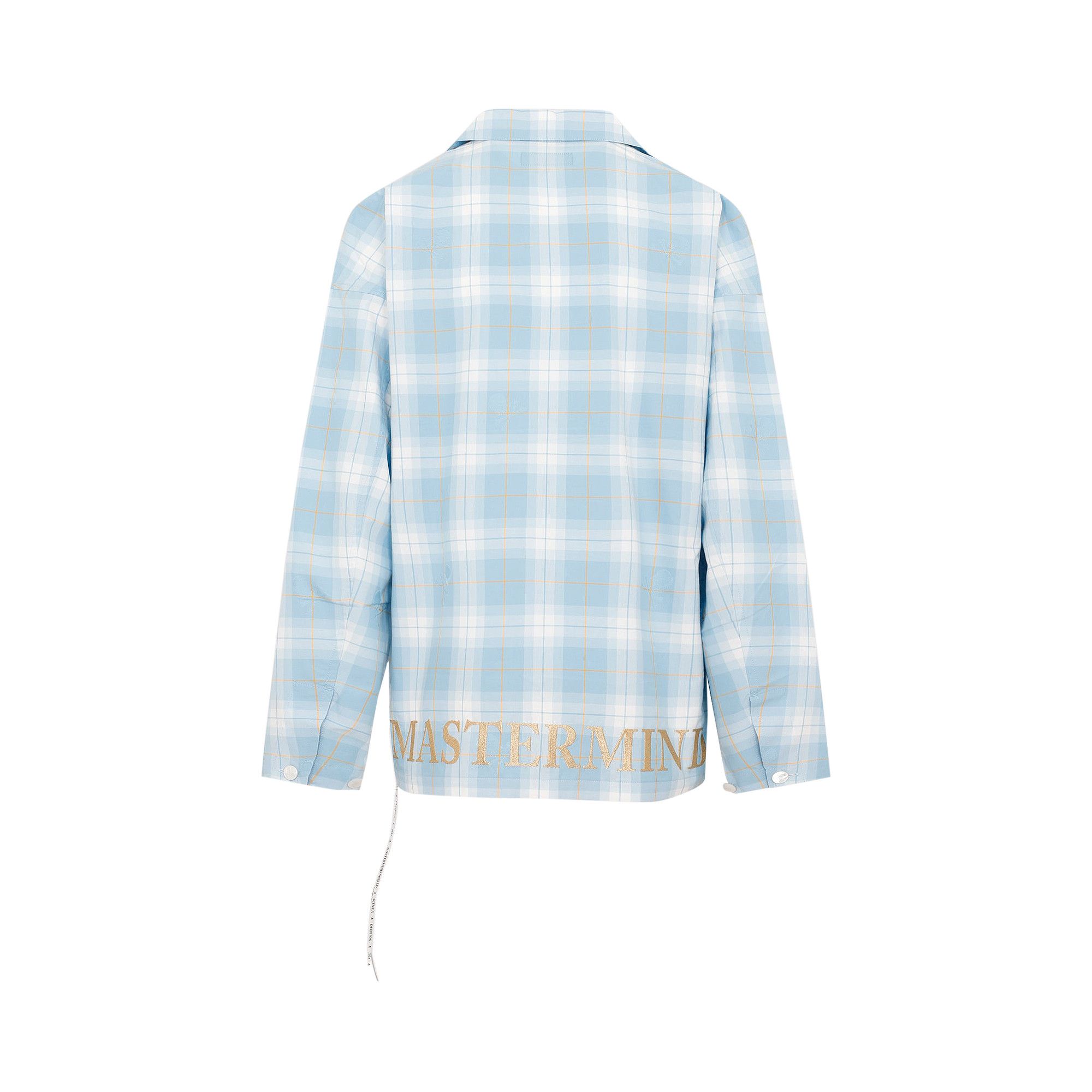 Buy Mastermind World Checked Long-Sleeve Shirt 'Blue Base
