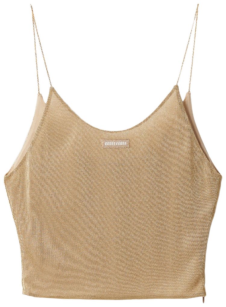 Miu Miu Mesh Top Gold