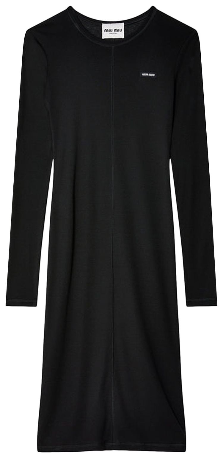 Miu Miu Silk Jersey Dress Black