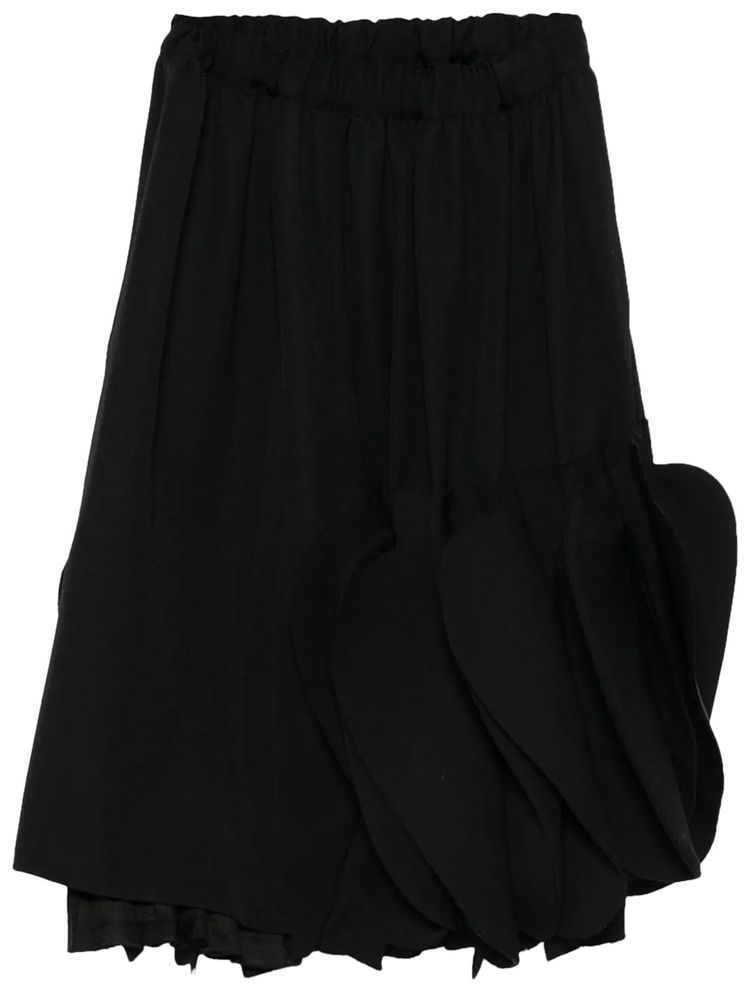 Comme des Garcons Asymmetric Pleated Skirt Black
