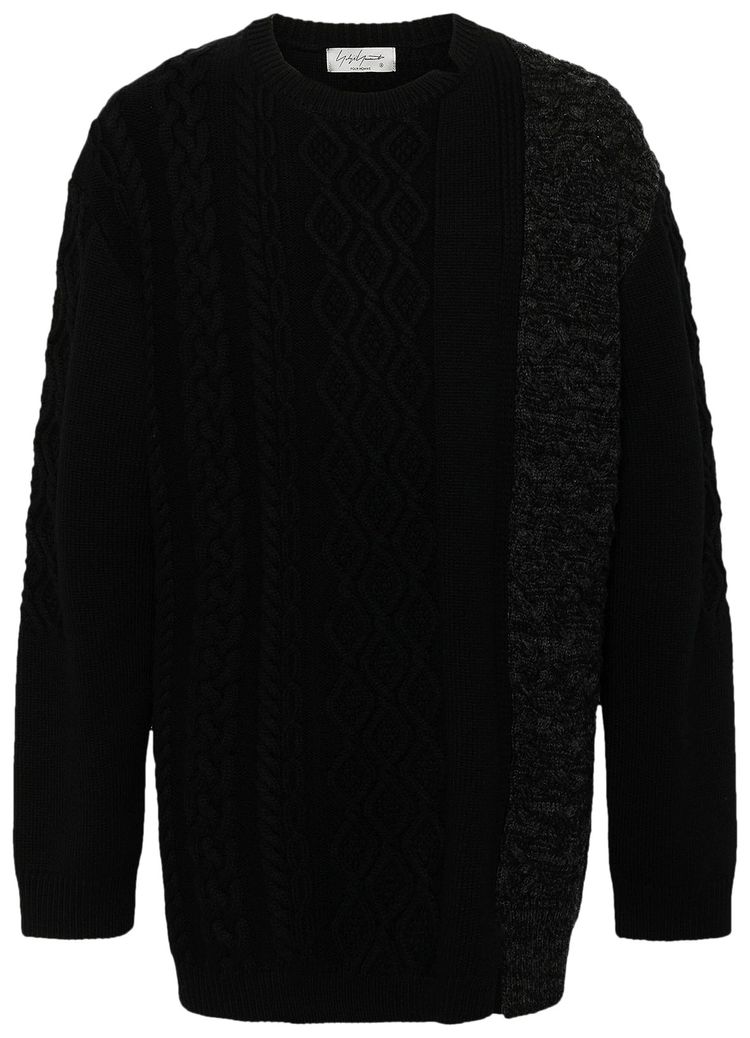 Yohji Yamamoto Pour Homme Round Neck Sweater Charcoal Black