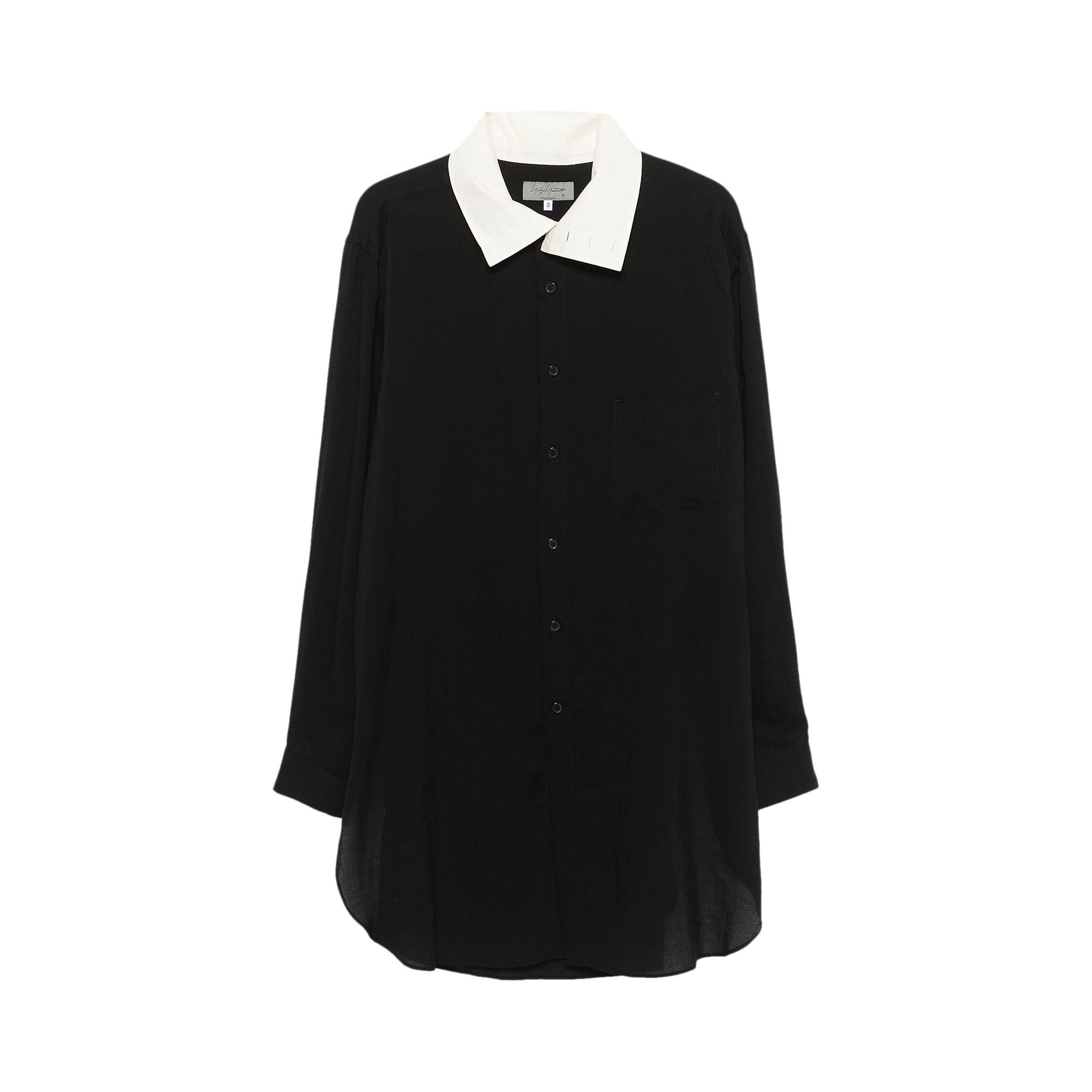 トップス Yohji Yamamoto POUR HOMME 3-LAYER BLOUSE Buy Yohji Yamamoto Pour Homme Loan Stand Cream Collar Blouse