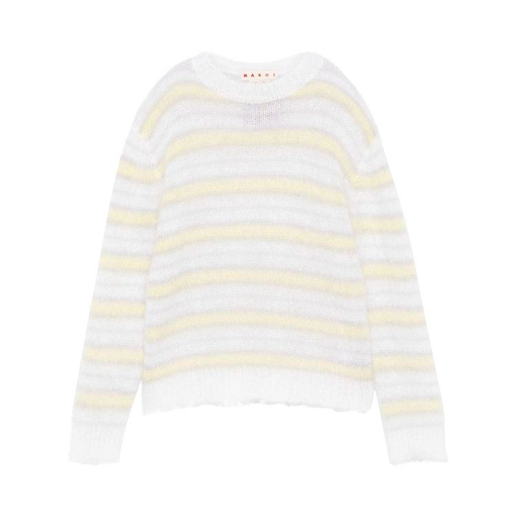 Marni Striped Crewneck Jumper Lily White