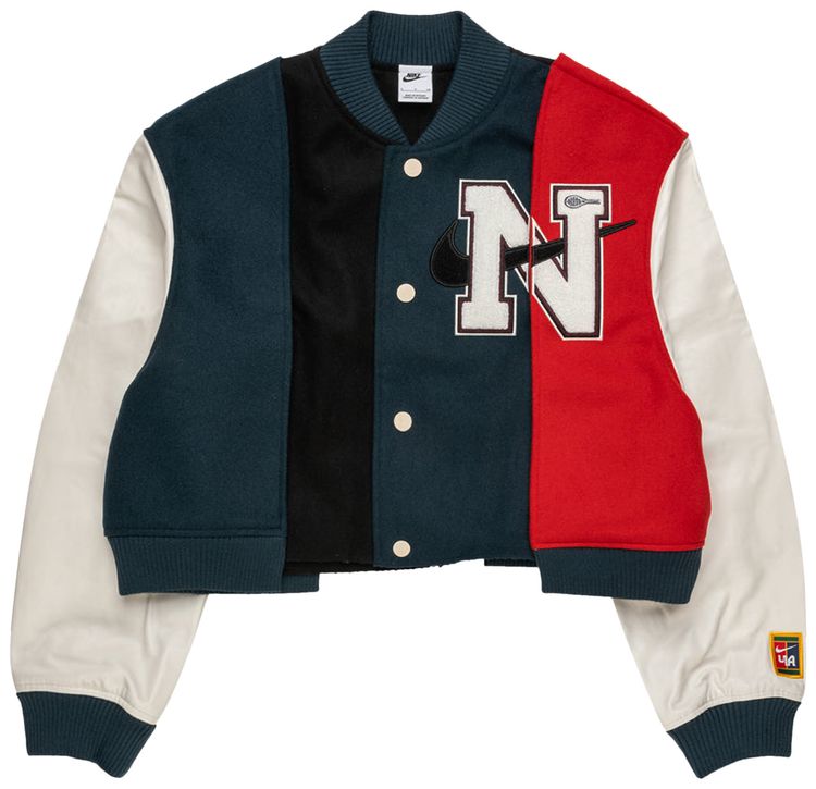 Nike x YOON Oversized Varsity Jacket BlackArmory NavyPhantomWhite