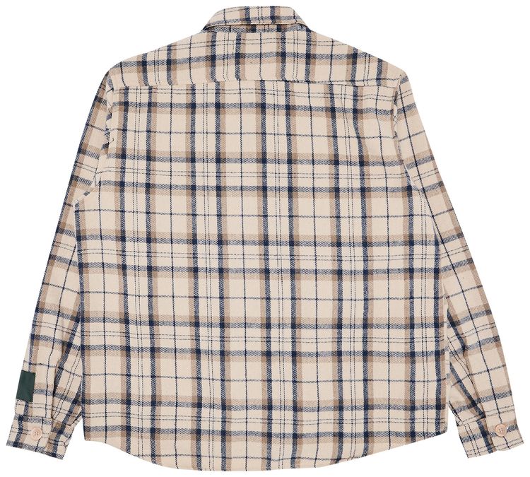 Reese Cooper Cargo Pocket Flannel Shirt Cream
