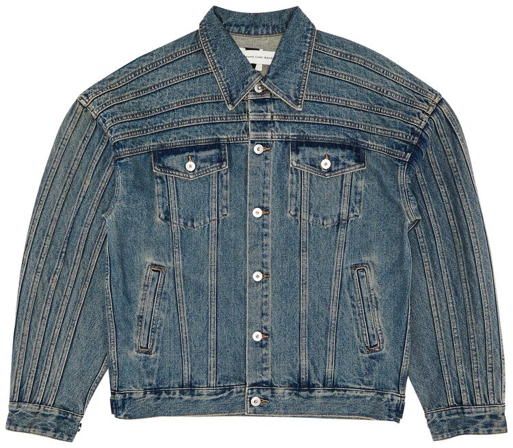 Feng Chen Wang Denim Deconstruction Oversized Jacket Blue