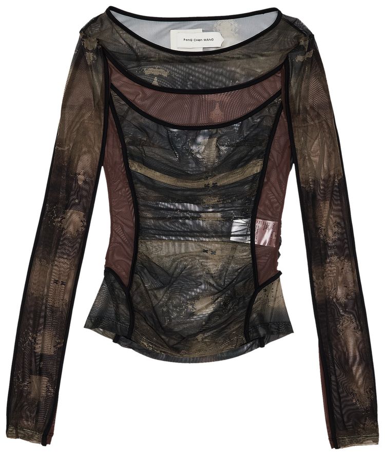 Feng Chen Wang Deconstruction Grenadine Top Brown