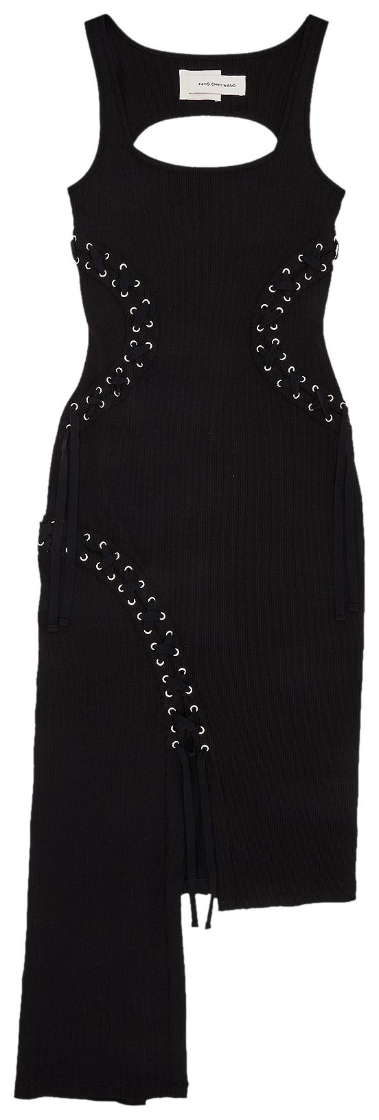 Feng Chen Wang Lace Up Dress Black