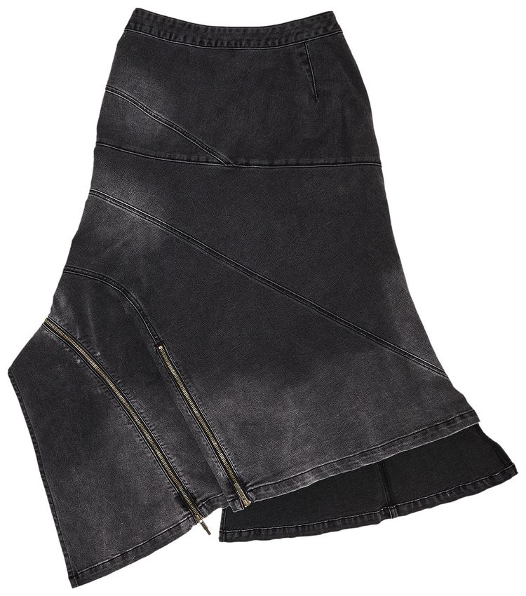 Feng Chen Wang Denim Construction Skirt Black