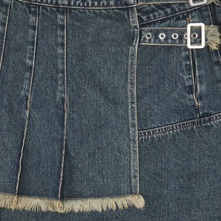 Feng Chen Wang Denim Pleated Skirt Blue