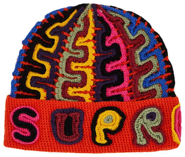 Supreme Yarn Applique Beanie Dark Orange