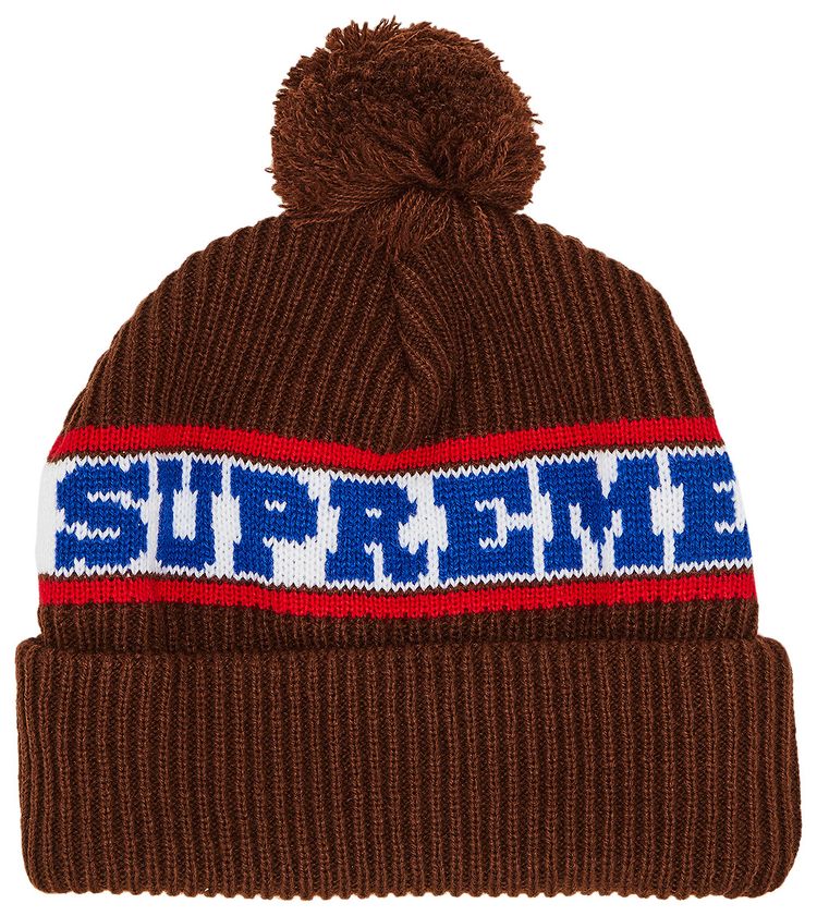 Supreme Big Stripe Beanie Brown