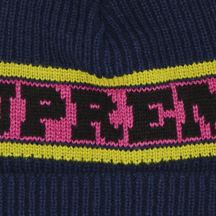 Supreme Big Stripe Beanie Navy