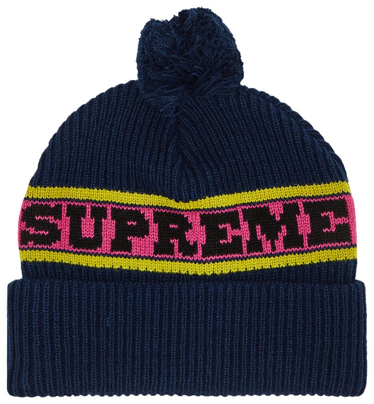Supreme Big Stripe Beanie Navy