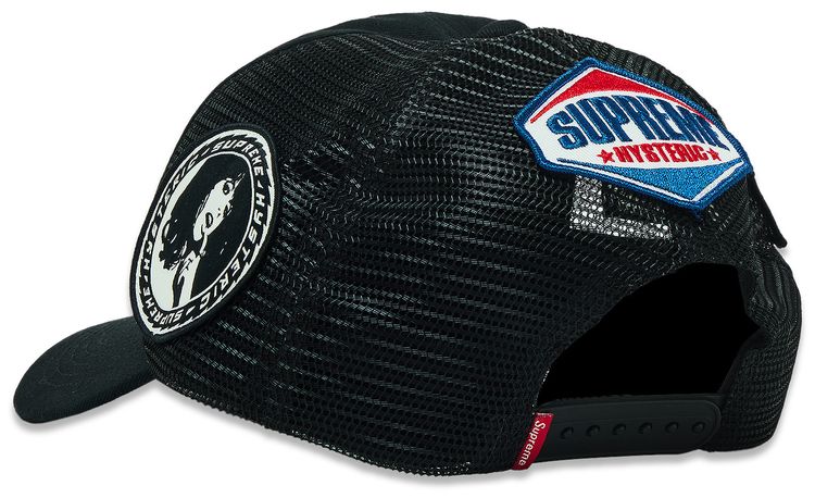 Supreme x HYSTERIC GLAMOUR x Vanson Leather Mesh Back 6 Panel Black
