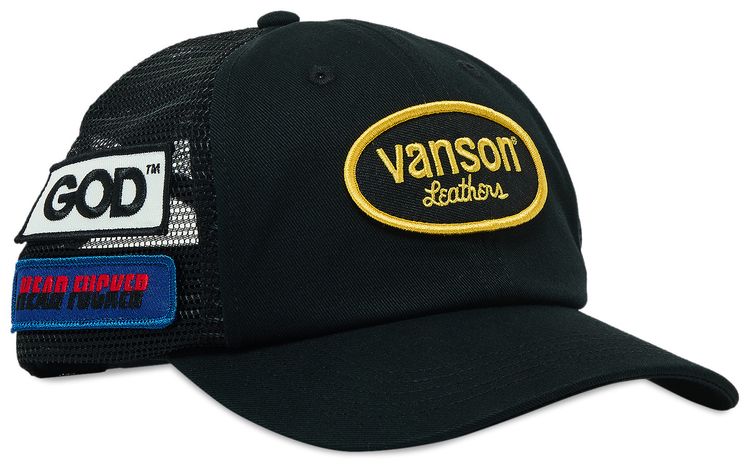 Supreme x HYSTERIC GLAMOUR x Vanson Leather Mesh Back 6 Panel Black