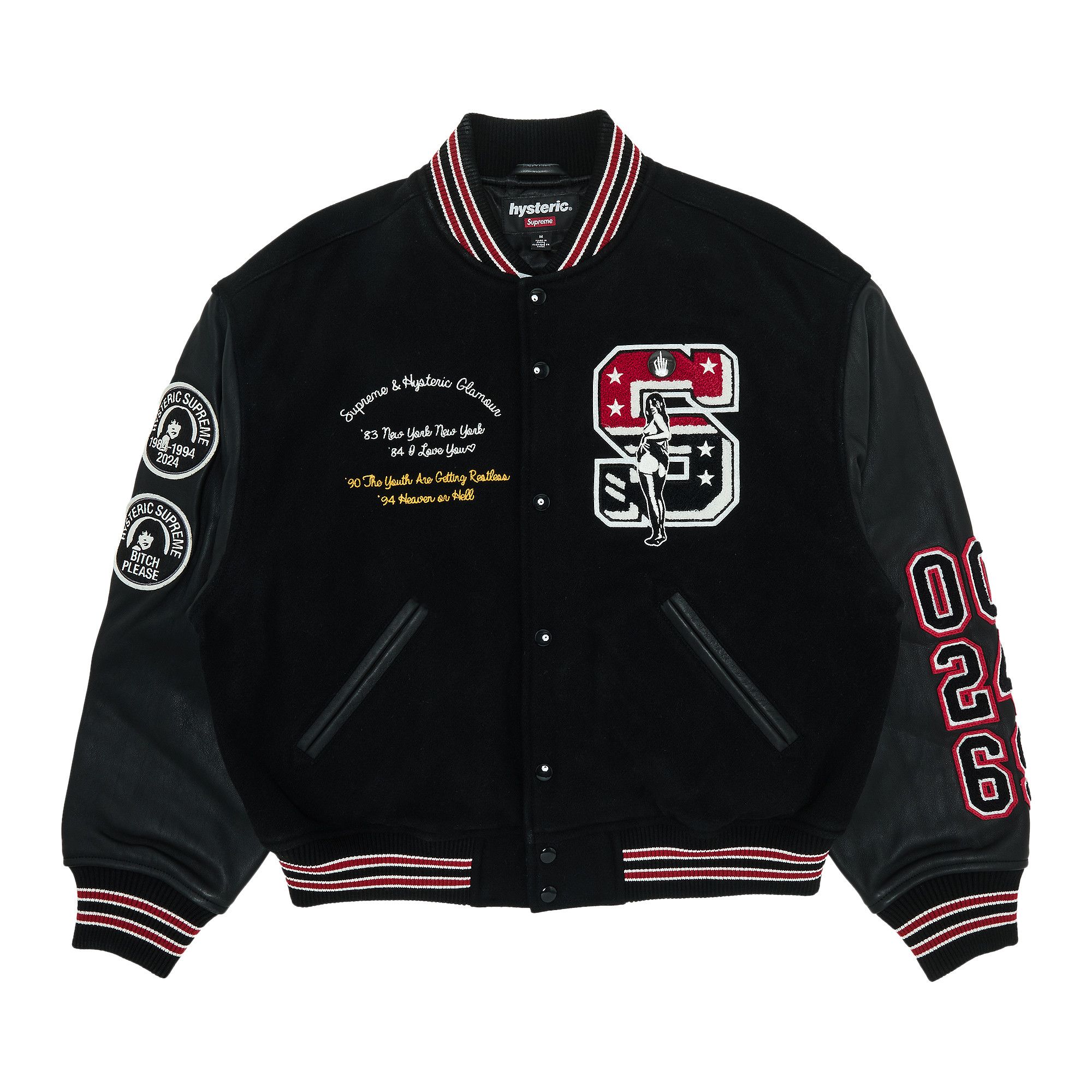 Buy Supreme x HYSTERIC GLAMOUR Varsity Jacket 'Black' - FW24J92 BLACK | GOAT