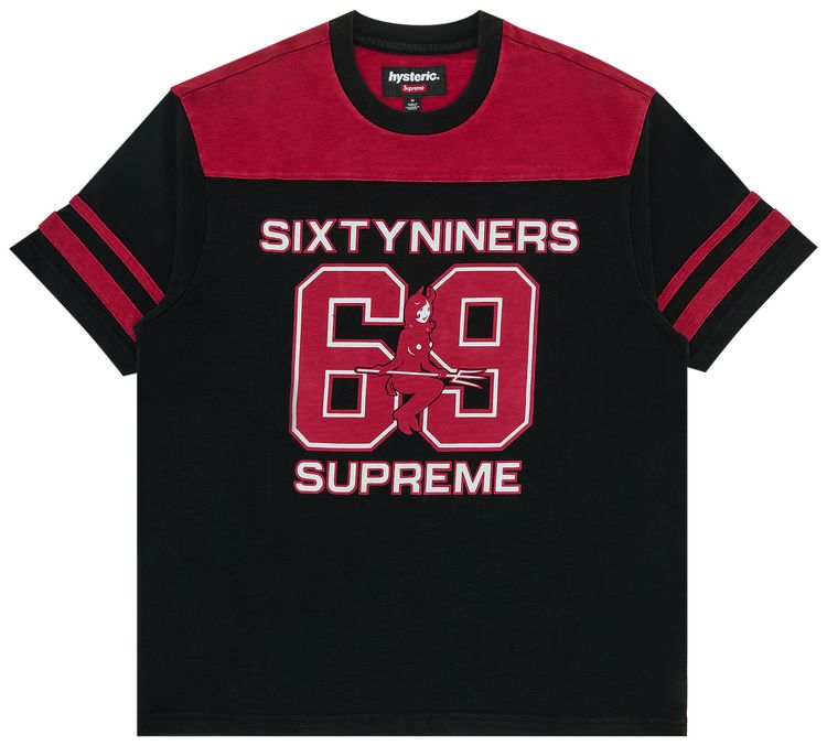 Supreme x HYSTERIC GLAMOUR 69 Football Top Black