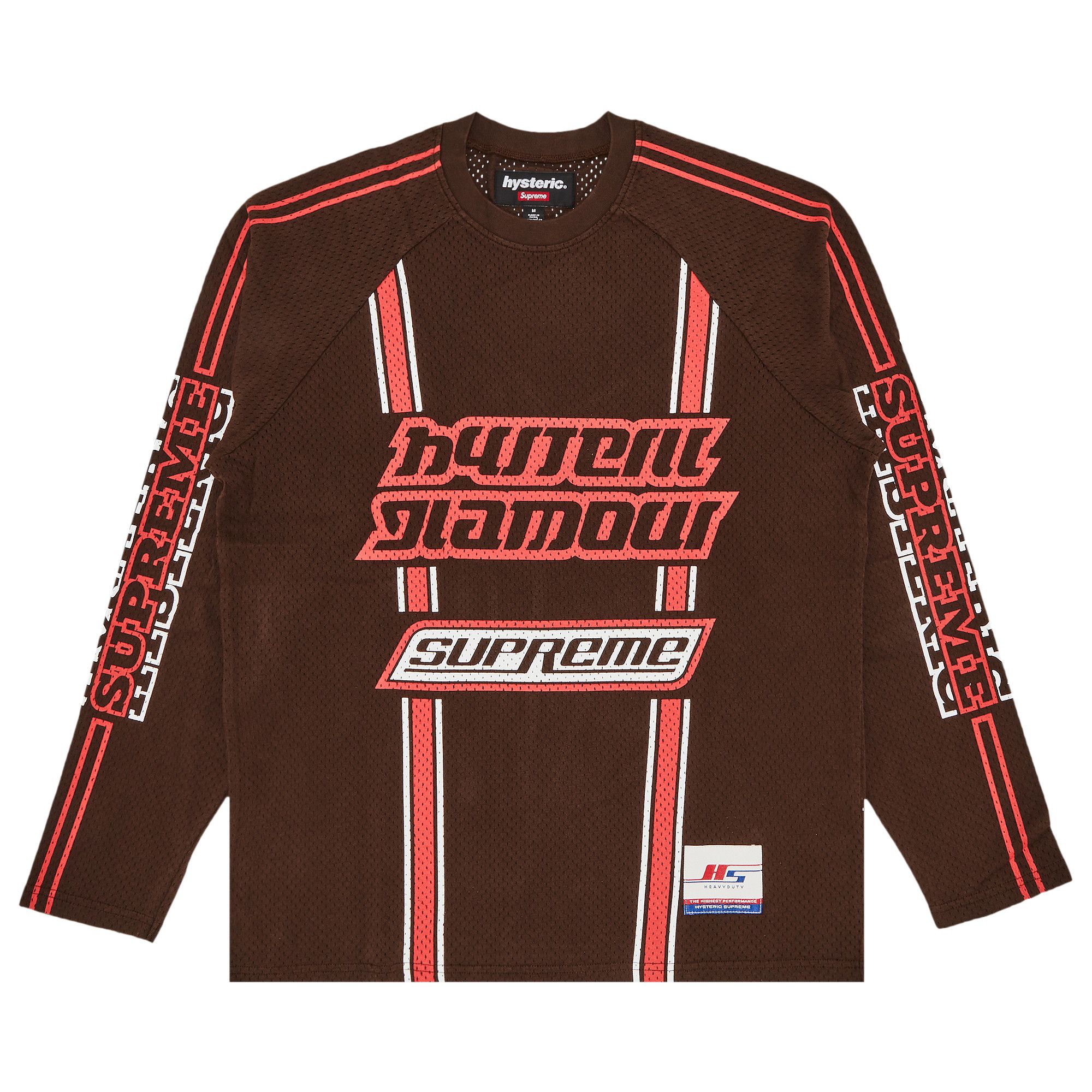 人気沸騰ブラドン HYSTERIC x Supreme Buy GLAMOUR 'Brown Top Long-Sleeve Mesh トップス