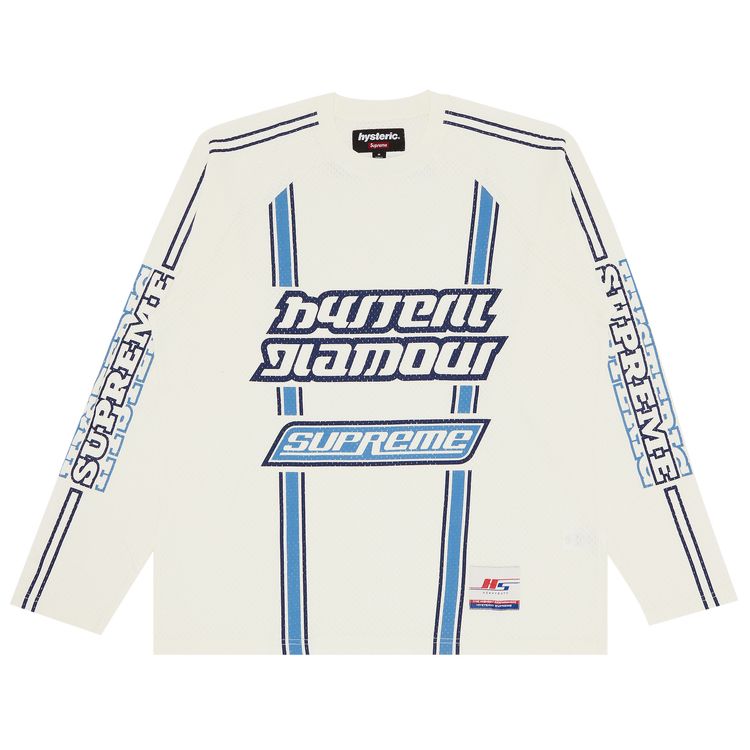 Supreme x HYSTERIC GLAMOUR Mesh Long Sleeve Top White