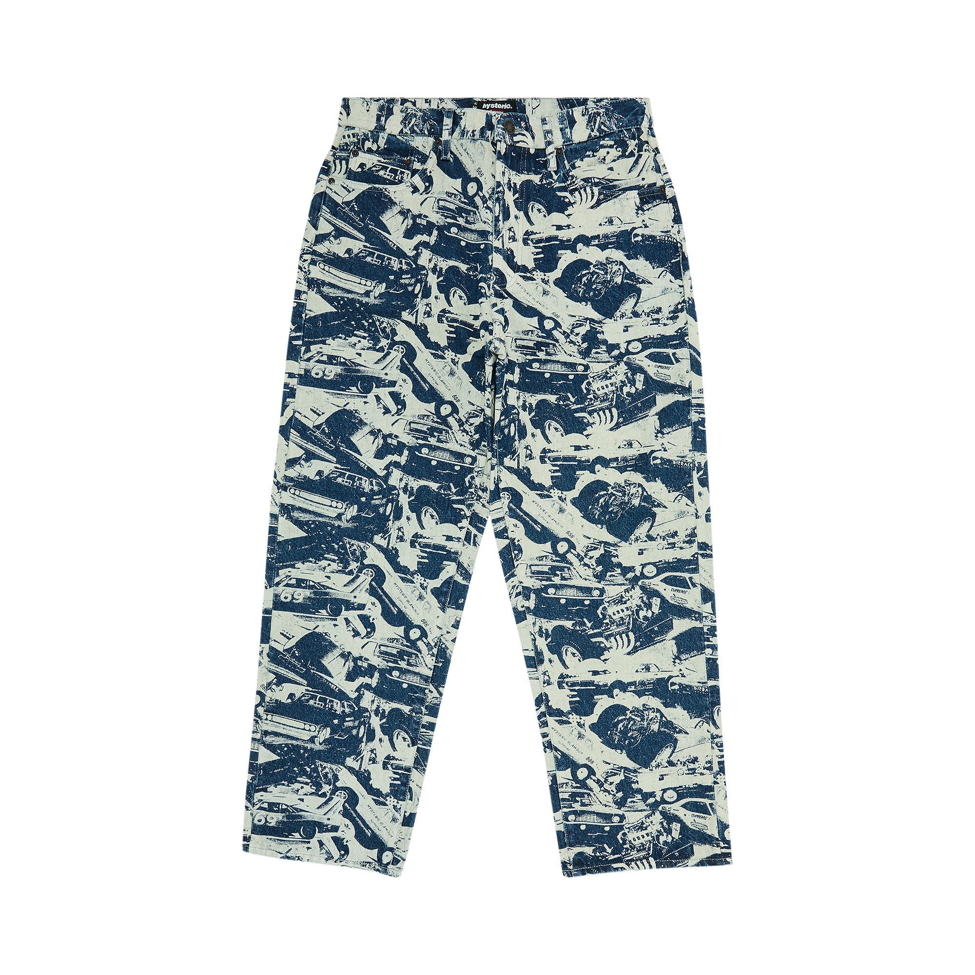 Size 30 Supreme x HYSTERIC GLAMOUR Cars Baggy Jean 'Washed Indigo'