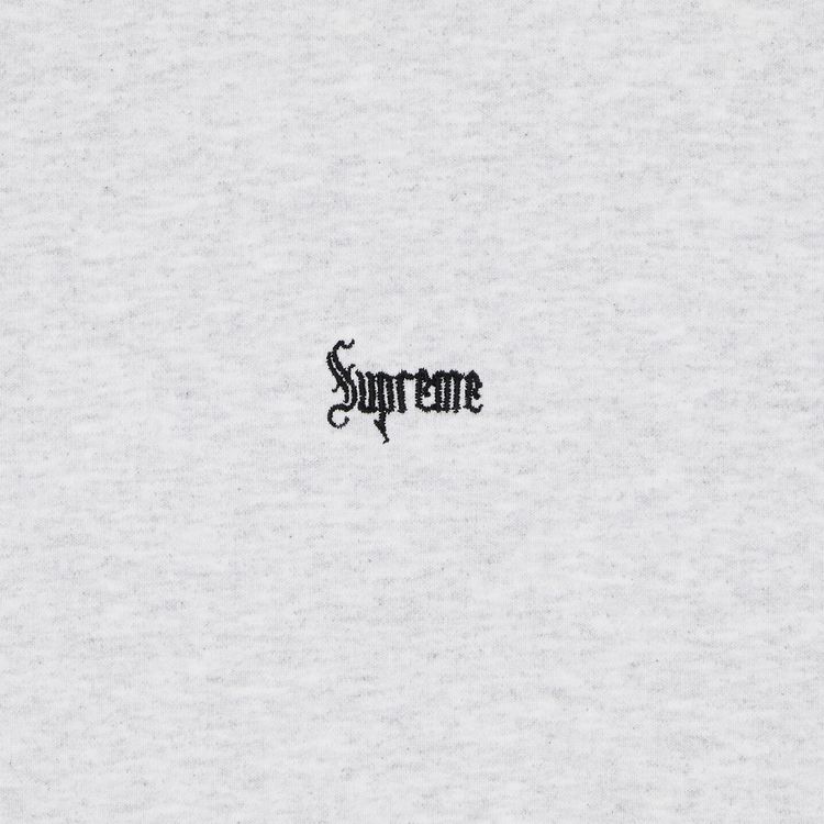 Supreme Micro Logo Hooded Sweatshirt Ash Grey