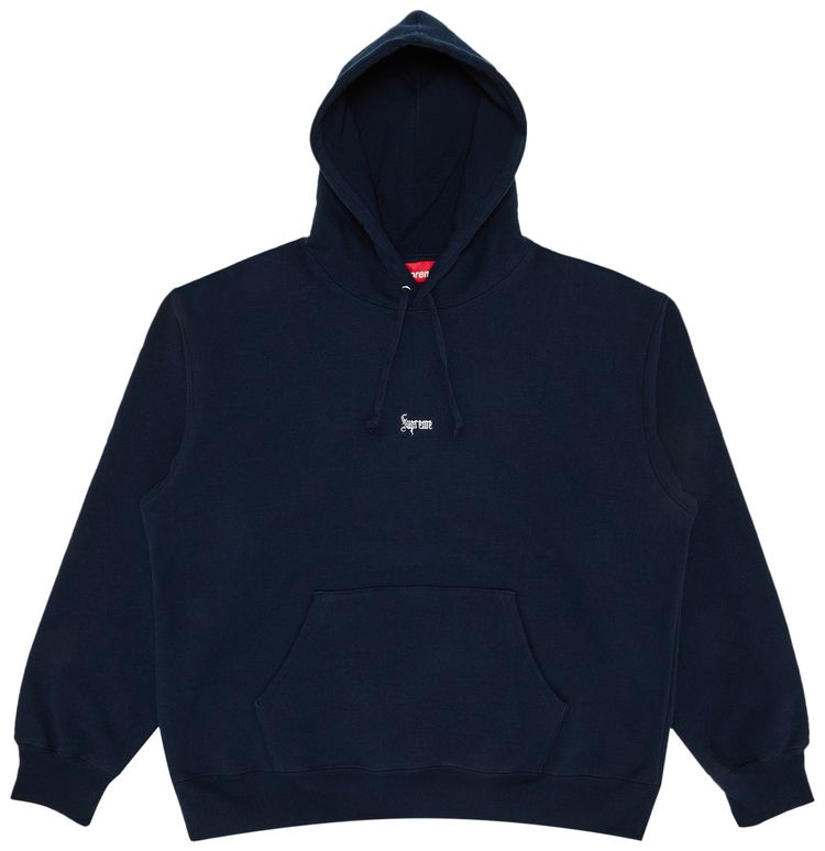 Supreme Micro Logo Hooded Sweatshirt Navy