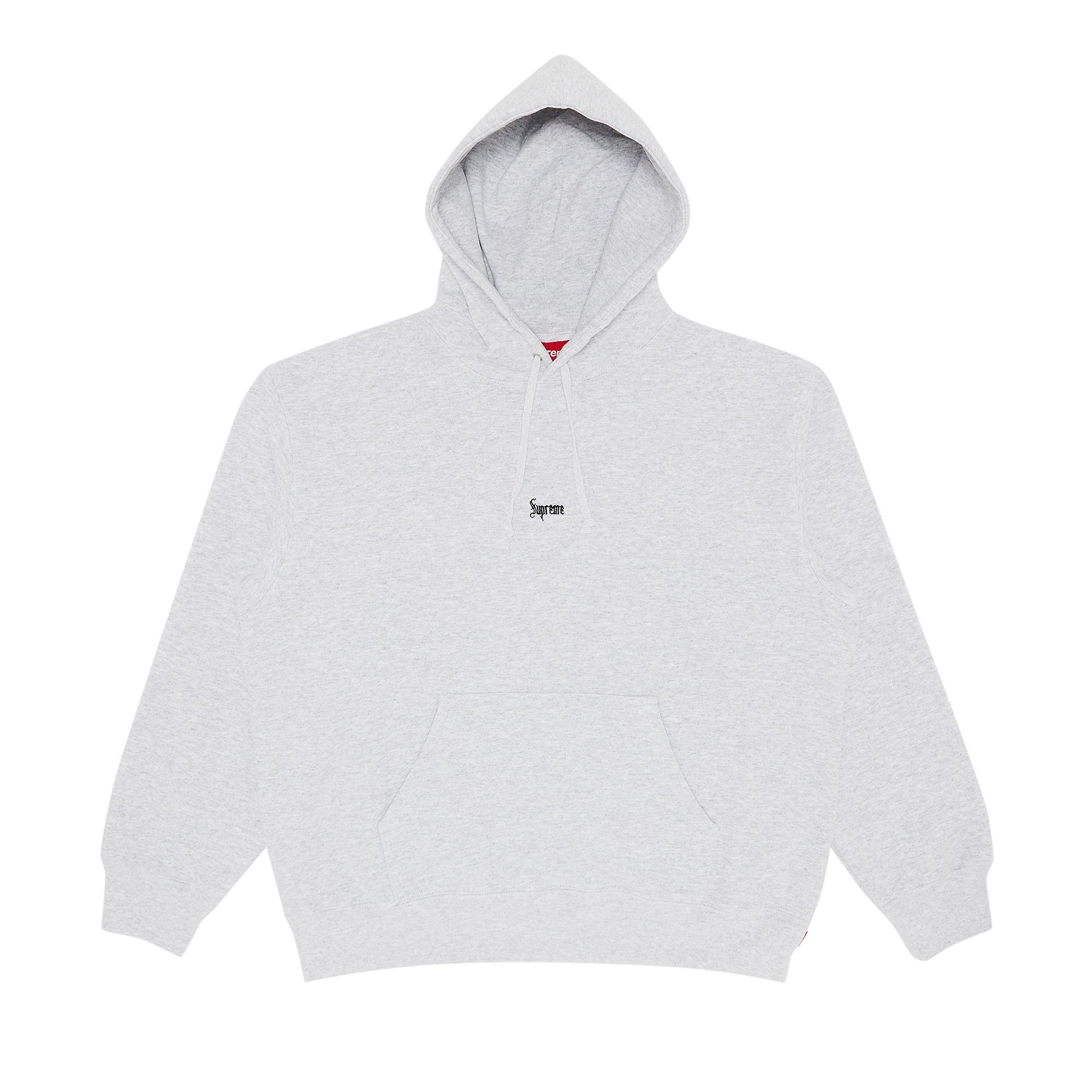 Buy Supreme Micro Logo Hooded Sweatshirt 'Ash Grey