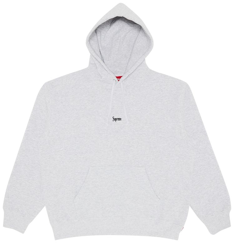 Supreme Micro Logo Hooded Sweatshirt Ash Grey