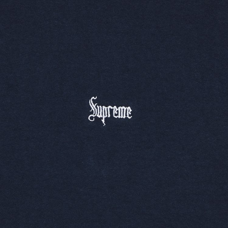 Supreme Micro Logo Hooded Sweatshirt Navy